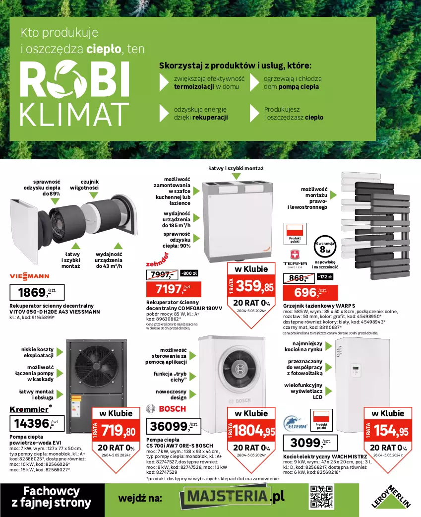 Gazetka promocyjna Leroy Merlin - Gazetka Leroy Merlin - ważna 26.04 do 21.05.2024 - strona 25 - produkty: Bosch, Fa, Gra, Grzejnik, Grzejnik łazienkowy, HP, Kask, Koc, Kosz, LG, Ogród, Ogrzewacz wody, Por, Sól, Tablet, Woda