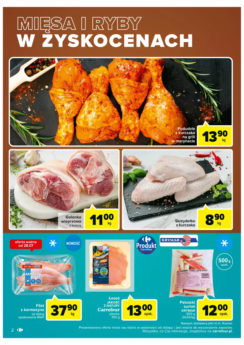 Gazetka promocyjna Carrefour - Gazetka Targ świeżości - ważna 26.07 do 01.08.2022 - strona 2 - produkty: Kurczak, Surimi