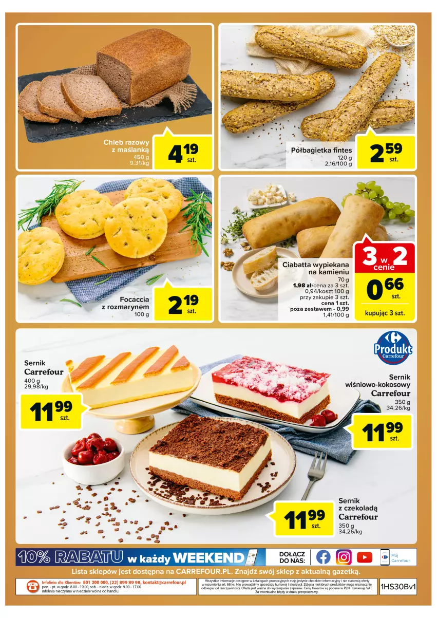 Gazetka promocyjna Carrefour - Gazetka Targ świeżości - ważna 26.07 do 01.08.2022 - strona 4 - produkty: Ciabatta, Focaccia, Kokos, Kosz, Ser