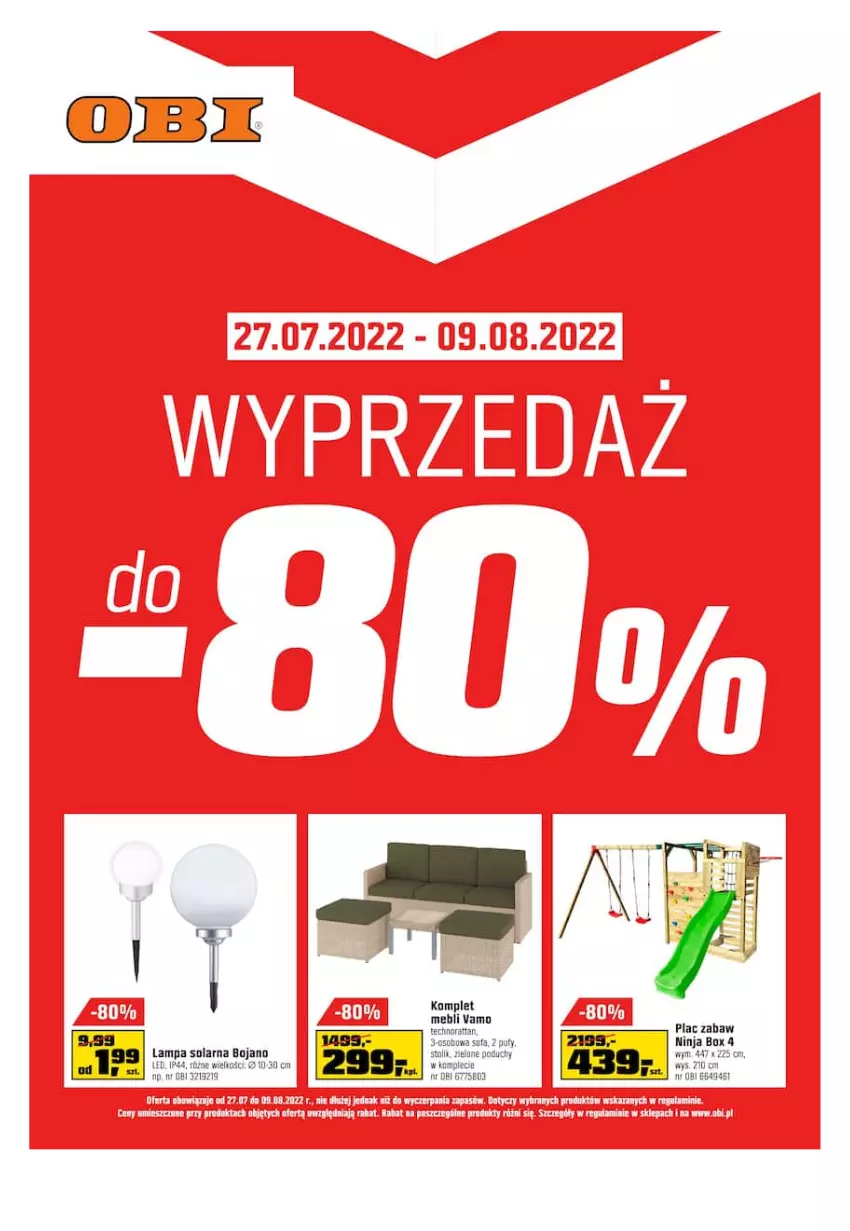 Gazetka promocyjna Obi - Gazetka OBI - ważna 27.07 do 09.08.2022 - strona 1 - produkty: Lampa, Stolik