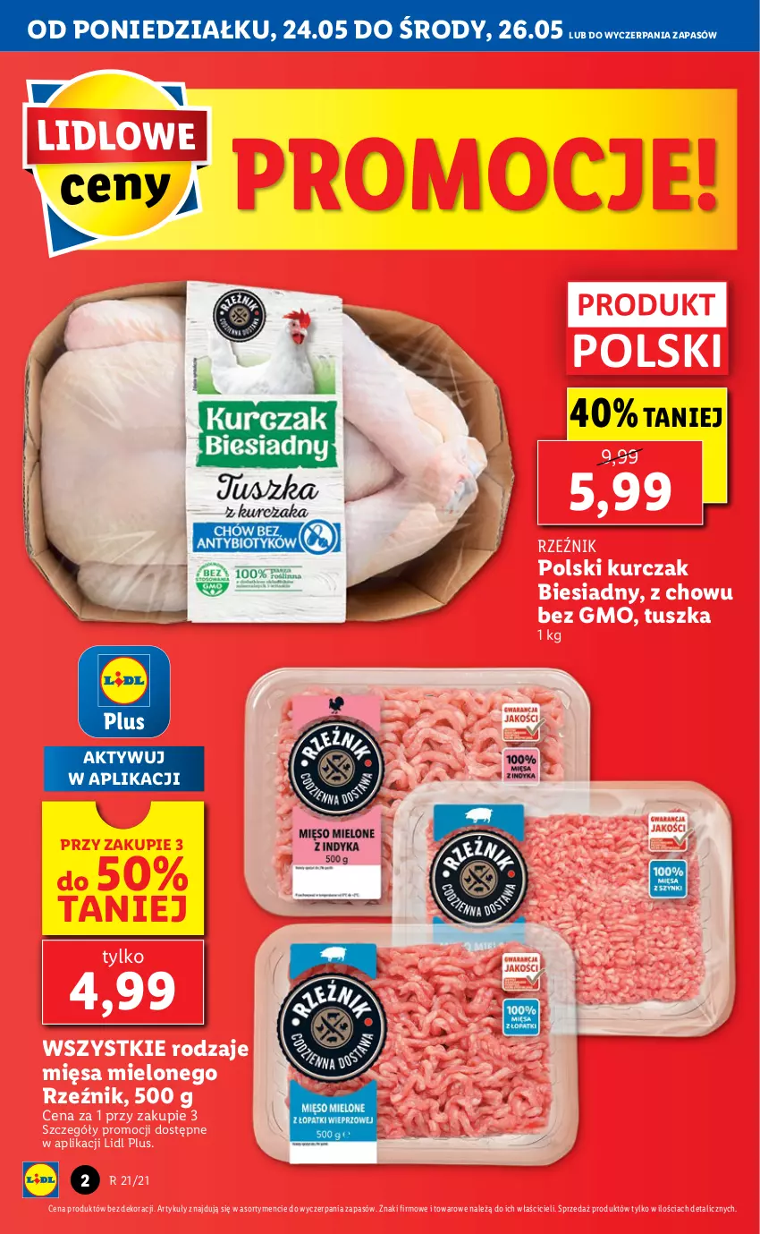 Gazetka promocyjna Lidl - GAZETKA - ważna 24.05 do 26.05.2021 - strona 2 - produkty: Kurczak, Tusz