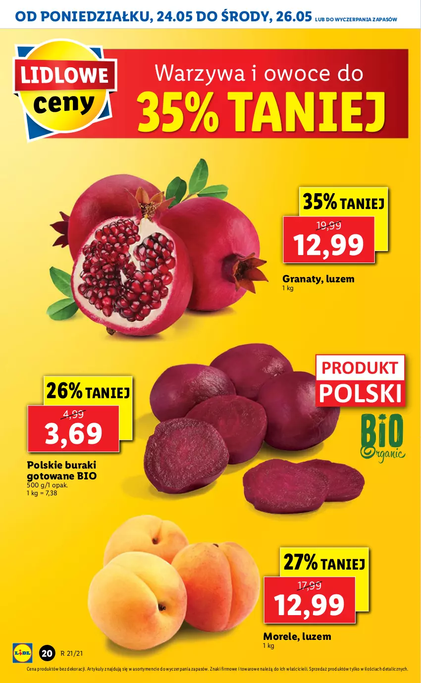 Gazetka promocyjna Lidl - GAZETKA - ważna 24.05 do 26.05.2021 - strona 20 - produkty: Buraki, Gra, Granat, Owoce, Warzywa, Warzywa i owoce