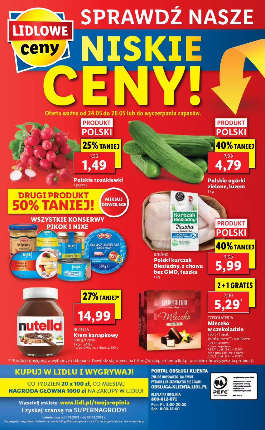 Gazetka promocyjna Lidl - GAZETKA - ważna 24.05 do 26.05.2021 - strona 56 - produkty: Gra, Kokos, Kurczak, Mleczko, Nutella, PIKOK, Por, Ser, Tusz