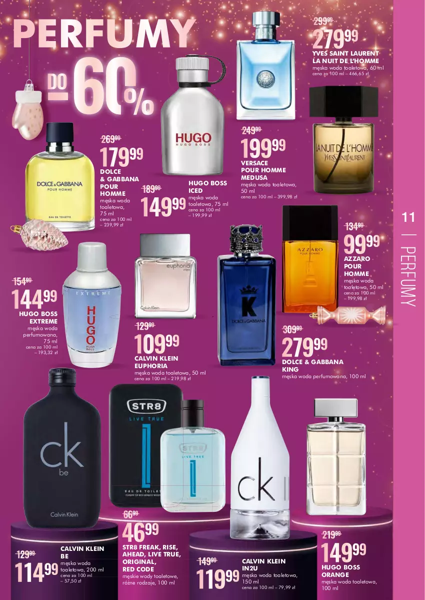 Gazetka promocyjna Super Pharm - Gazetka - ważna 28.11 do 12.12.2022 - strona 11 - produkty: Azzaro, Calvin Klein, Gin, Hugo Boss, Laur, Perfum, Str8, Versace, Woda, Woda perfumowana, Woda toaletowa, Yves Saint Laurent