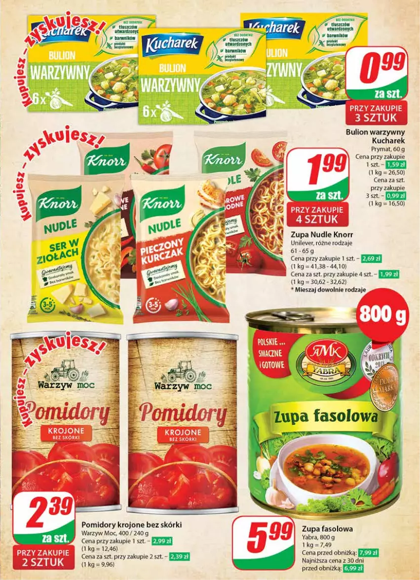 Gazetka promocyjna Dino - Gazetka 27 / 2024 - ważna 03.07 do 09.07.2024 - strona 21 - produkty: Bulion, Fa, Knorr, Kucharek, Lion, Pomidory, Pomidory krojone, Prymat, Zupa