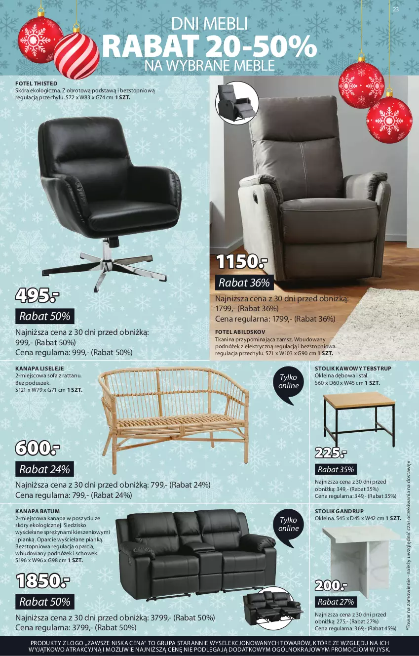 Gazetka promocyjna Jysk - Oferta tygodnia - ważna 01.11 do 19.11.2023 - strona 24 - produkty: Fa, Fotel, Kanapa, Meble, Podnóżek, Siedzisko, Sofa, Stolik, Stolik kawowy, Top