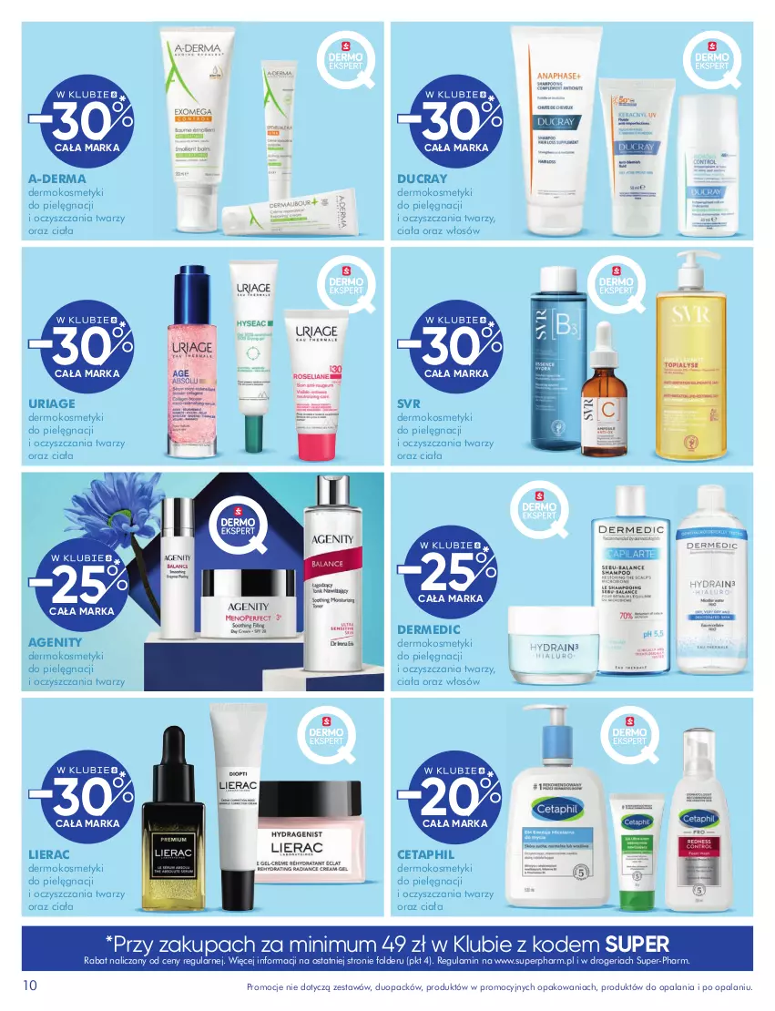 Gazetka promocyjna Super Pharm - Gazetka - ważna 16.06 do 13.07.2025 - strona 10 - produkty: A-derma, Cetaphil, Dermedic, Ducray, Kosmetyki do pielęgnacji, Lierac, SVR