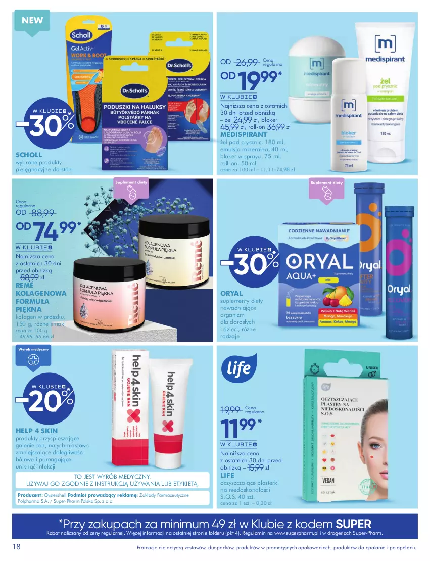 Gazetka promocyjna Super Pharm - Gazetka - ważna 16.06 do 13.07.2025 - strona 18 - produkty: Dzieci, Emulsja, Fa, Kolagen, Plasterki, Scholl
