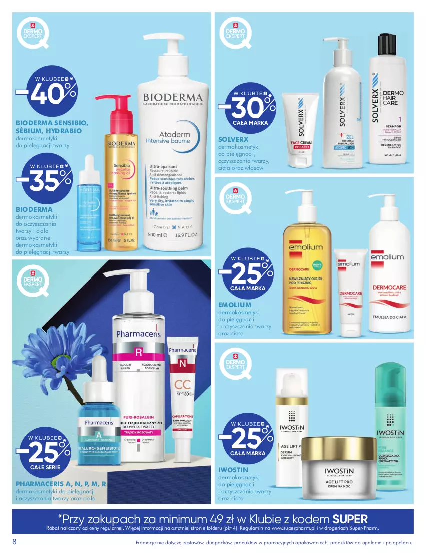 Gazetka promocyjna Super Pharm - Gazetka - ważna 16.06 do 13.07.2025 - strona 8 - produkty: Acer, Bioderma, Emolium, Iwostin, Kosmetyki do pielęgnacji, Pharmaceris, Ser