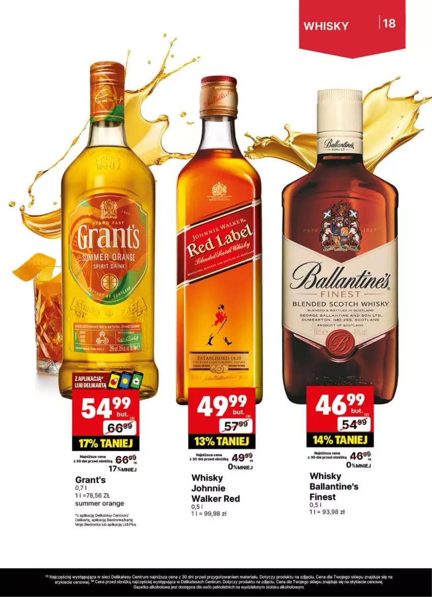 Gazetka promocyjna Delikatesy Centrum - Delibarek DC30-DC31 - ważna 21.07 do 03.08.2025 - strona 18 - produkty: Ballantine's, Dron, Gra, Grant's, Rum, Whisky