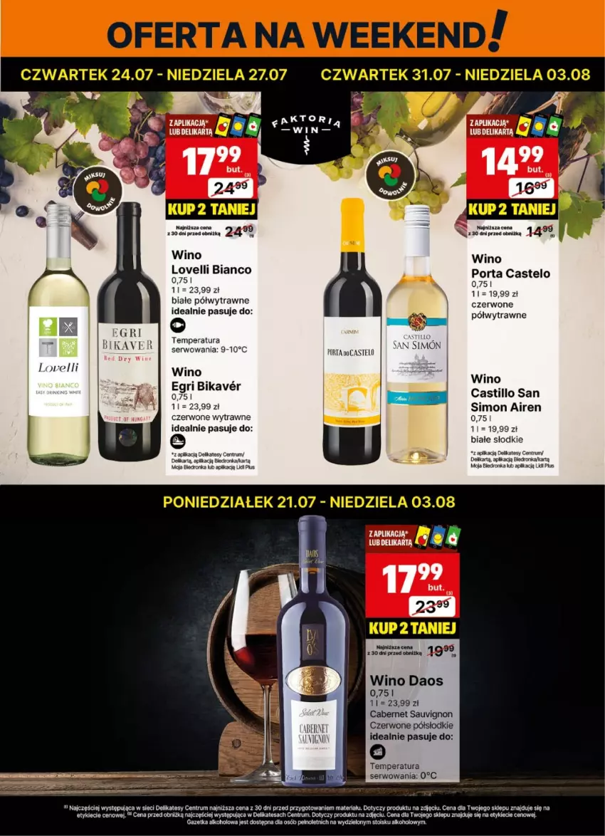 Gazetka promocyjna Delikatesy Centrum - Delibarek DC30-DC31 - ważna 21.07 do 03.08.2025 - strona 3 - produkty: Cabernet Sauvignon, Dron, Por, Rum, Ser, Wino