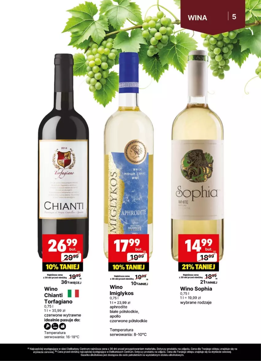 Gazetka promocyjna Delikatesy Centrum - Delibarek DC30-DC31 - ważna 21.07 do 03.08.2025 - strona 5 - produkty: Chia, Chianti, Fa, Ser, Wino