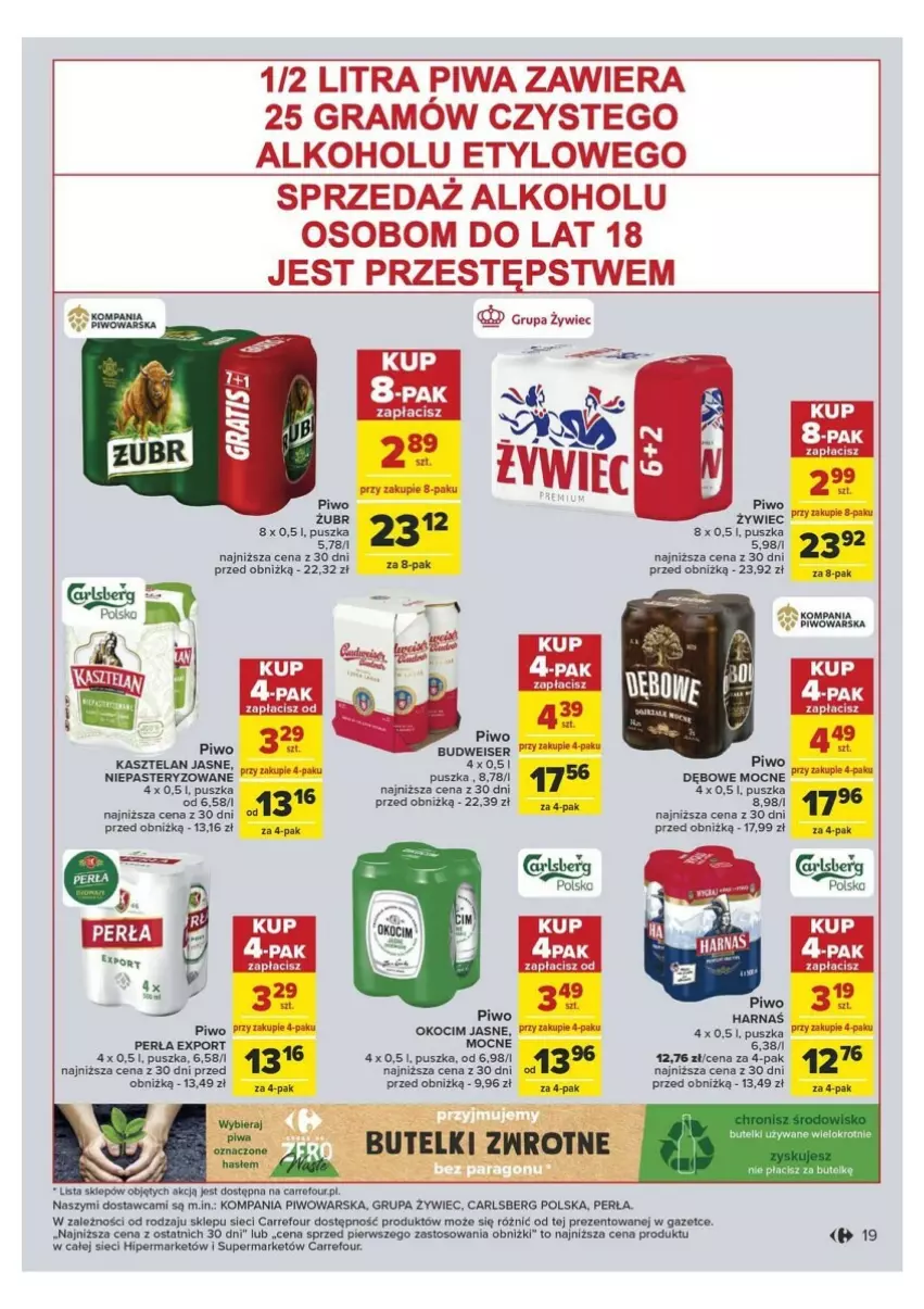 Gazetka promocyjna Carrefour - ważna 09.01 do 20.01.2024 - strona 14 - produkty: Carlsberg, Gra, Harnaś, Kasztelan, Koc, Okocim, Pax, Perła, Piwa, Piwo