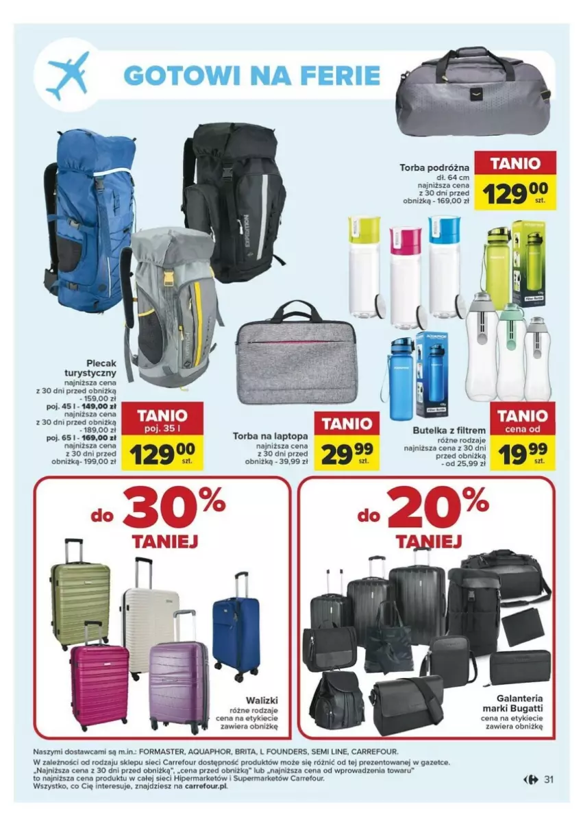 Gazetka promocyjna Carrefour - ważna 09.01 do 20.01.2024 - strona 27 - produkty: Brit, Brita, Gala, Galanteria, Plecak, Top, Torba, Torba na laptopa