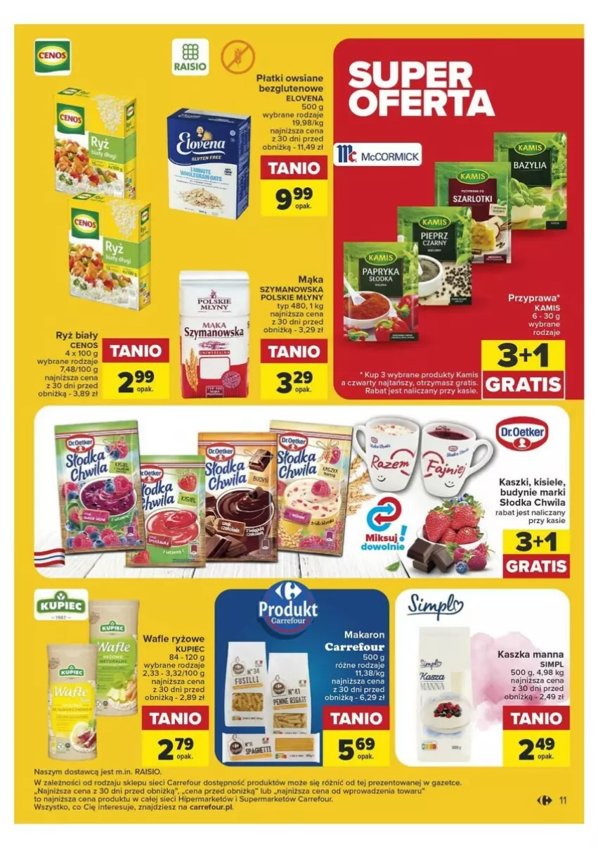 Gazetka promocyjna Carrefour - ważna 09.01 do 20.01.2024 - strona 5 - produkty: Kasza, Kisiel, Kupiec, Makaron, Piec, Płatki owsiane, Polskie Młyny, Ryż, Słodka Chwila, Wafle