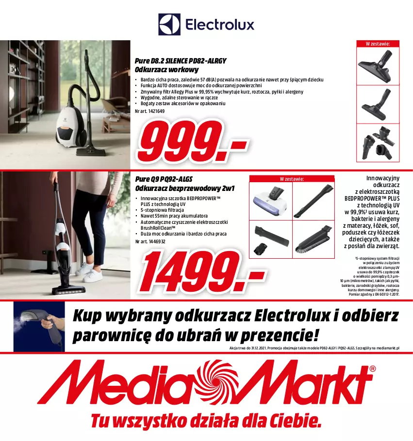 Gazetka promocyjna Media Markt - Gazetka Media Markt - ważna 02.11 do 30.11.2021 - strona 12 - produkty: Akumulator, Dzieci, Electrolux, LG, Materac, Odkurzacz, Odkurzacz bezprzewodowy, Pur, Szczotka, Tera, Top