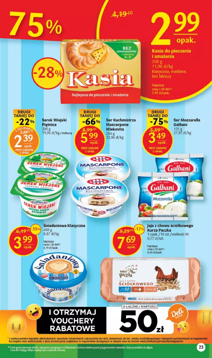 Gazetka promocyjna Delikatesy Centrum - Gazetka DC38 czw-sr - ważna 28.09 do 04.10.2023 - strona 23 - produkty: Dell, Galbani, Mozzarella, Rum, Ser, Serek, Serek wiejski