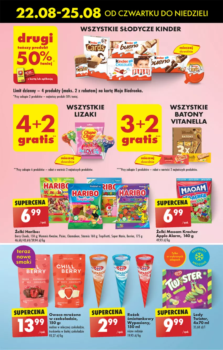 Gazetka promocyjna Biedronka - Od czwartku - ważna 22.08 do 28.08.2024 - strona 41 - produkty: Amol, Baton, Dron, Haribo, Kinder, Leon, Lizaki, Oleo