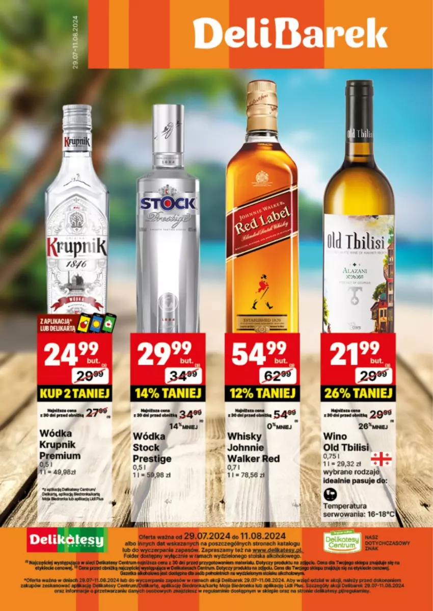 Gazetka promocyjna Delikatesy Centrum - DeliBarek DC31-DC32 - ważna 29.07 do 11.08.2024 - strona 1 - produkty: Dron, Fa, Por, Rum, Ser, Stock, Tran, Whisky, Wino, Wódka