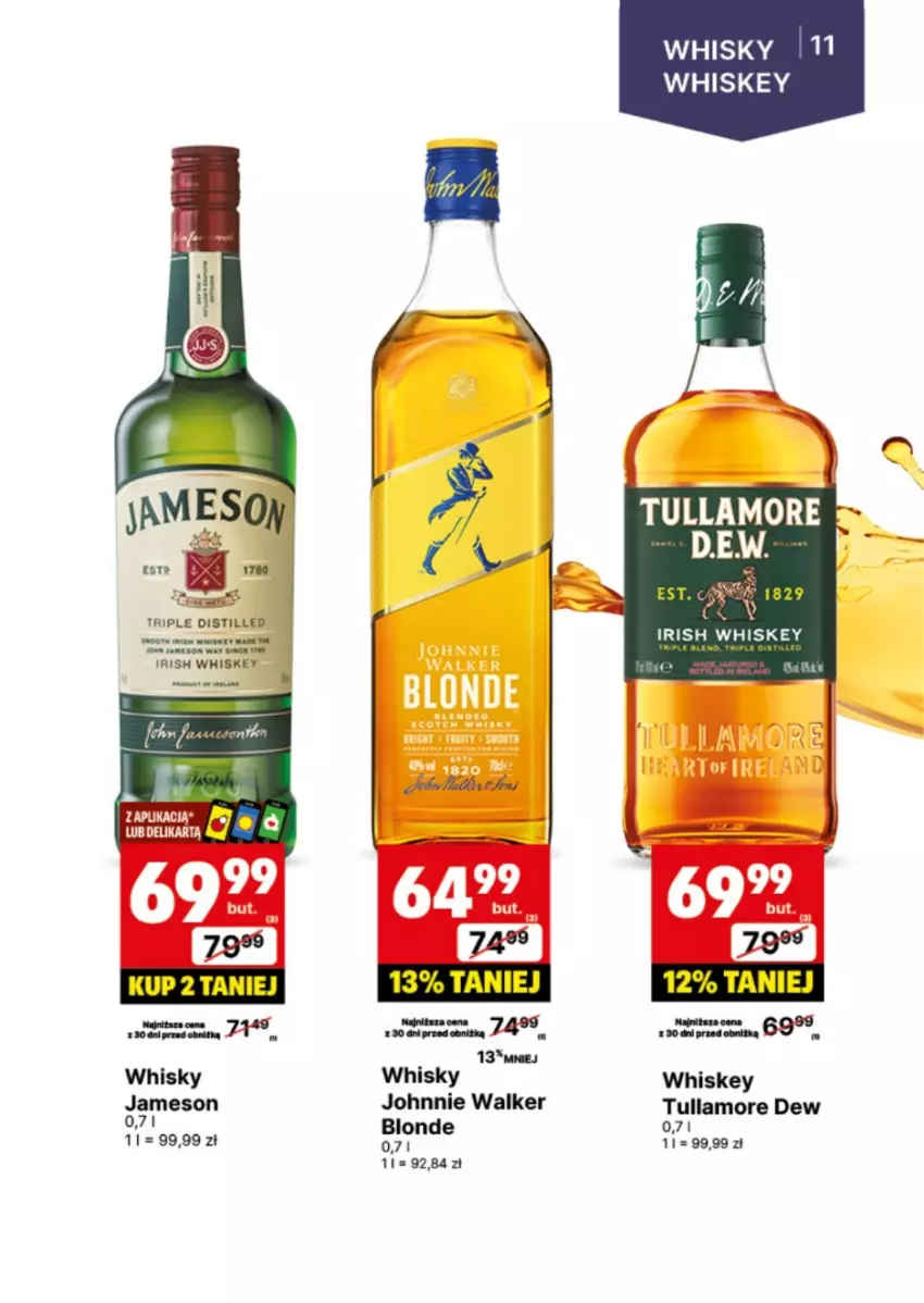 Gazetka promocyjna Delikatesy Centrum - DeliBarek DC31-DC32 - ważna 29.07 do 11.08.2024 - strona 11 - produkty: Jameson, Johnnie Walker, Tullamore Dew, Whiskey, Whisky