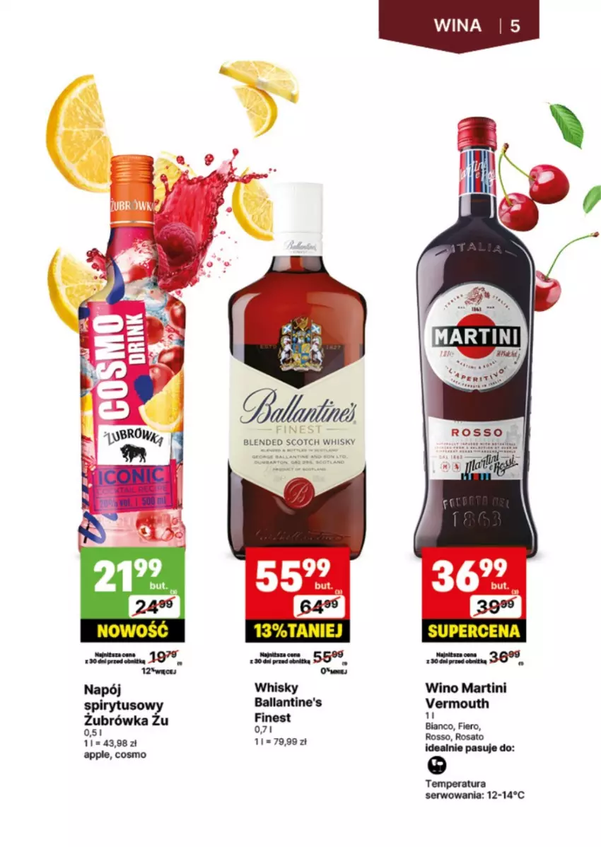 Gazetka promocyjna Delikatesy Centrum - DeliBarek DC31-DC32 - ważna 29.07 do 11.08.2024 - strona 5 - produkty: Ballantine's, Martini, Napój, Ser, Vermouth, Whisky, Wino