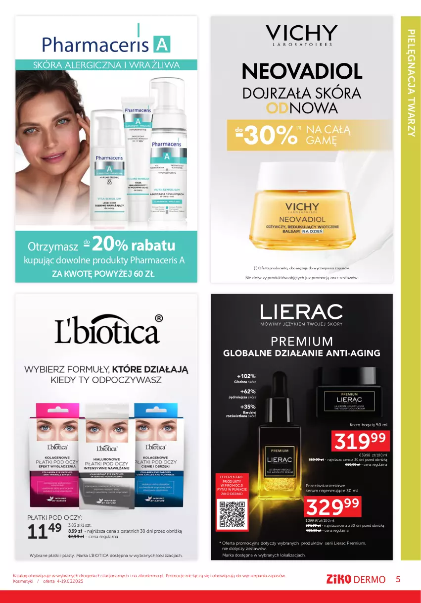 Gazetka promocyjna Ziko - Gazetka Ziko Dermo - ważna 04.03 do 19.03.2025 - strona 5 - produkty: Acer, L'Biotica, Lierac, Pharmaceris, Rum, Ser, Serum