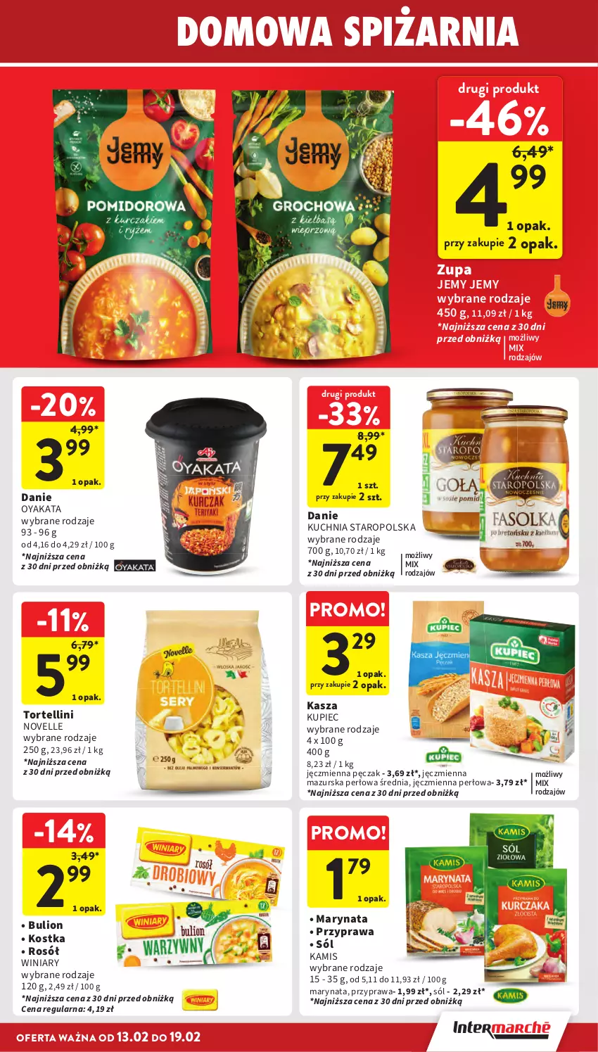 Gazetka promocyjna Intermarche - Gazetka Intermarche - ważna 13.02 do 19.02.2025 - strona 29 - produkty: Bulion, Kamis, Kasza, Kuchnia, Kuchnia Staropolska, Kupiec, Lion, Piec, Rosół, Sól, Winiary, Zupa