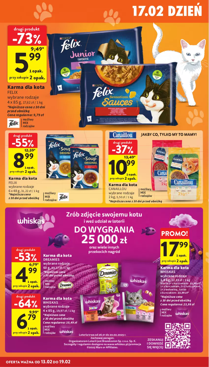 Gazetka promocyjna Intermarche - Gazetka Intermarche - ważna 13.02 do 19.02.2025 - strona 34 - produkty: Canaillou, Fa, Felix, Kurczak, Tuńczyk, Whiskas