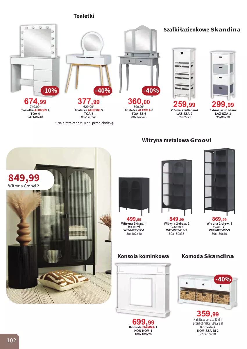 Gazetka promocyjna Bodzio - ważna 01.10 do 31.12.2025 - strona 102 - produkty: Komoda, Konsola, Moda, Toaletka, Witryna