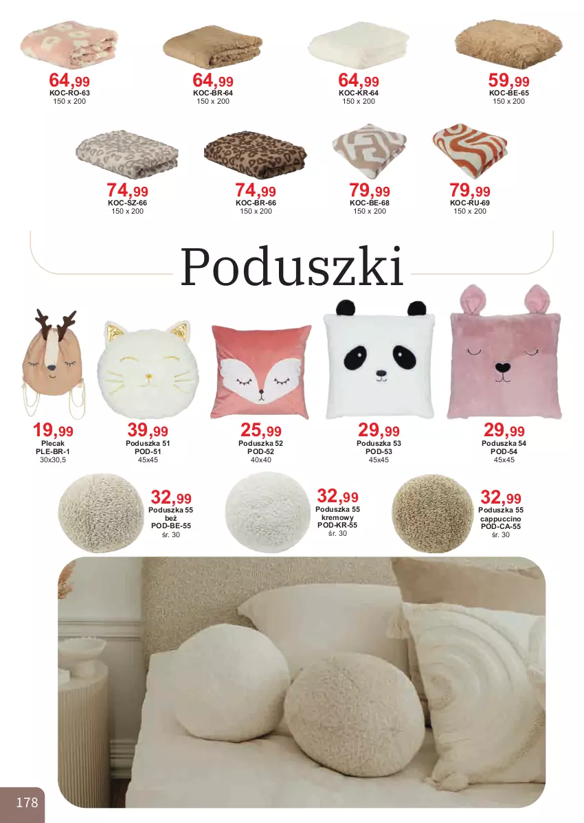 Gazetka promocyjna Bodzio - ważna 01.10 do 31.12.2025 - strona 178 - produkty: Cappuccino, Koc, Plecak, Poduszka
