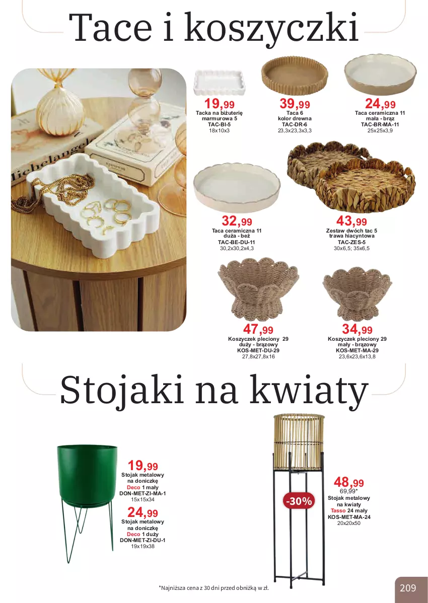 Gazetka promocyjna Bodzio - ważna 01.10 do 31.12.2025 - strona 209 - produkty: Hiacynt, Kosz, Stojak, Taca