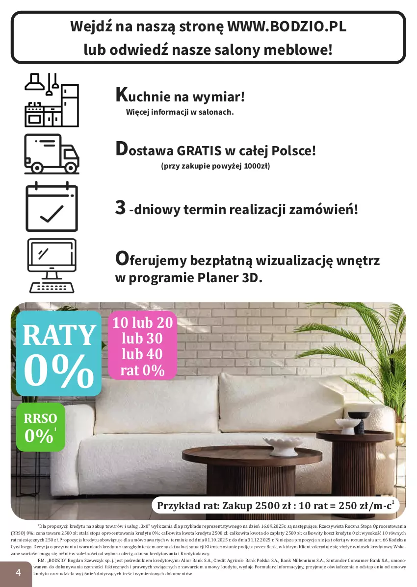 Gazetka promocyjna Bodzio - ważna 01.10 do 31.12.2025 - strona 4 - produkty: Fa, Gra, Kosz, Sok, Top