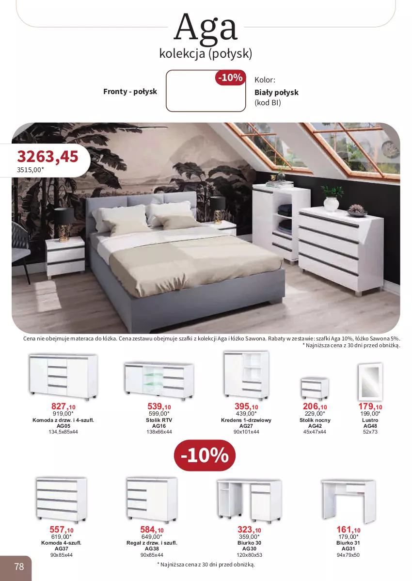 Gazetka promocyjna Bodzio - ważna 01.10 do 31.12.2025 - strona 78 - produkty: Biurko, Drzwi, Komoda, Kredens, Lustro, Materac, Moda, Regał, Stolik, Stolik nocny, Tera