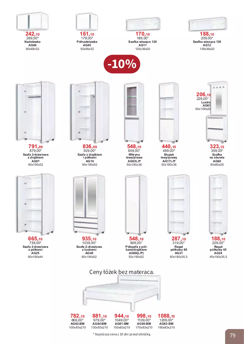 Gazetka promocyjna Bodzio - ważna 01.10 do 31.12.2025 - strona 79 - produkty: Drzwi, Fa, Lustro, Materac, Obuwie, Półka, Półszafa, Regał, Słupek, Szafa, Szafka, Tera, Witryna