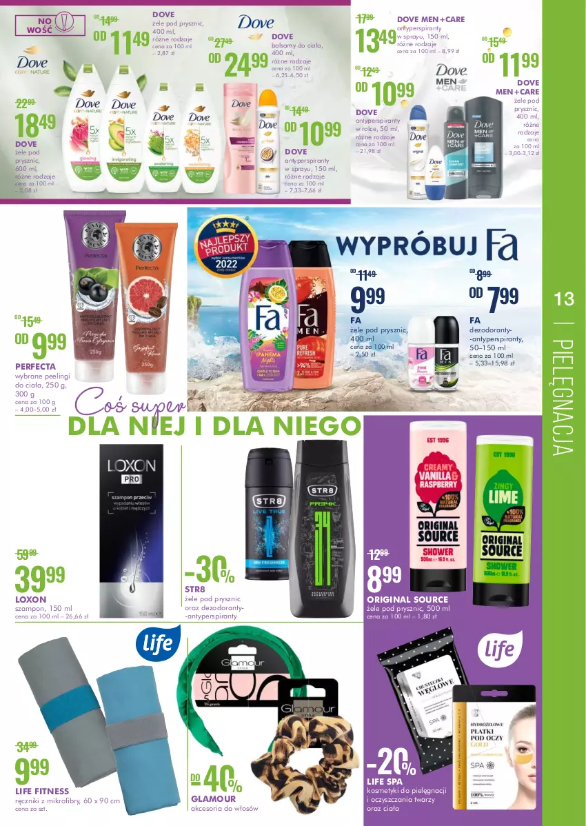 Gazetka promocyjna Super Pharm - Gazetka - ważna 22.07 do 10.08.2022 - strona 13 - produkty: Dove, Fa, Gin, Perfecta, Str8