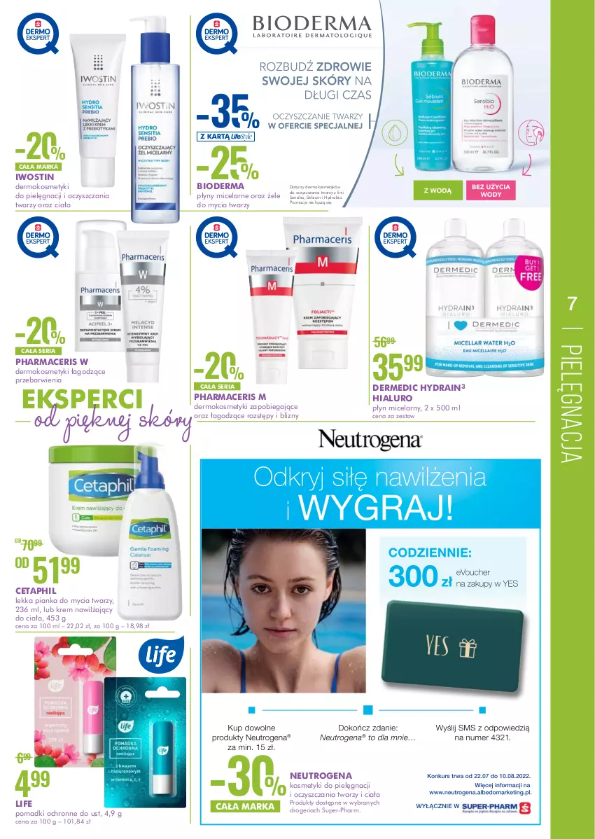 Gazetka promocyjna Super Pharm - Gazetka - ważna 22.07 do 10.08.2022 - strona 7 - produkty: Acer, Bioderma, Cetaphil, Dermedic, Iwostin, Neutrogena, Pharmaceris