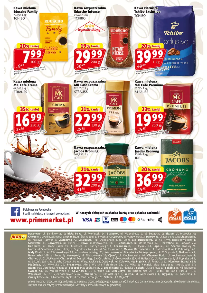 Gazetka promocyjna Prim Market - ważna 30.10 do 05.11.2025 - strona 16 - produkty: Fa, Gin, Jacobs, Jednorożec, Kawa, Kawa mielona, Kawa rozpuszczalna, Kawa ziarnista, Kisiel, Koc, Mysz, Ogród, Olej, Papier, Piątnica, Róża, Sok, Sokół, Stock, Tchibo