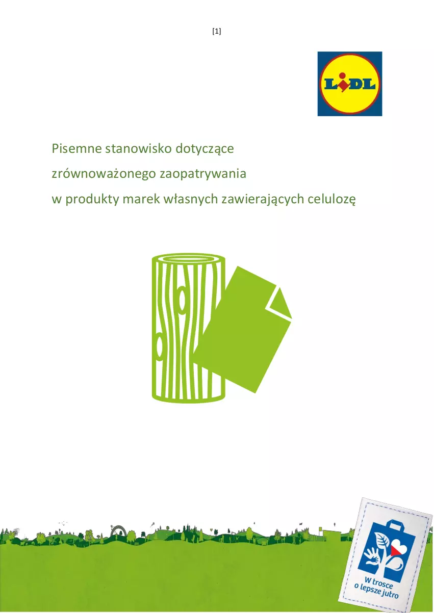 Gazetka promocyjna Lidl - Stanowisko dotyczące zrównoważonego zaopatrywania produkty marek własnych zawierających celulozę - ważna 30.10.2019 do 31.12.2030 - strona 1