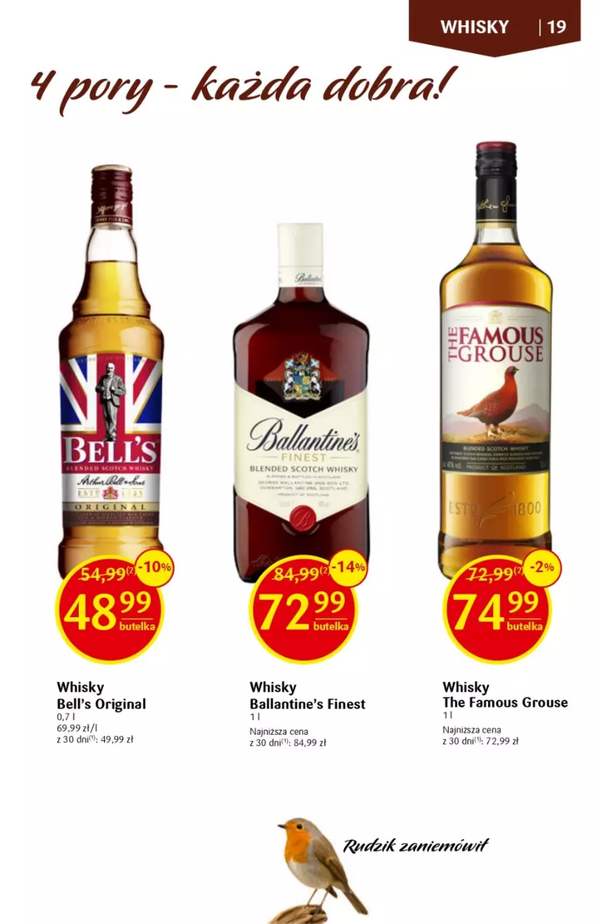 Gazetka promocyjna Delikatesy Centrum - DeliBarek DC10/DC11 - ważna 09.03 do 22.03.2023 - strona 19 - produkty: Ballantine's, Bell, Fa, Gin, The Famous Grouse, Whisky