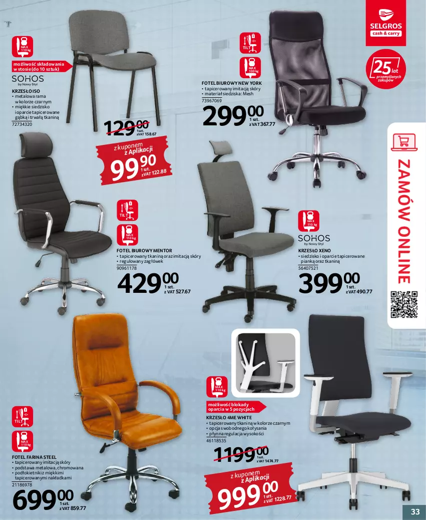 Gazetka promocyjna Selgros - Oferta przemysłowa - ważna 20.10 do 02.11.2022 - strona 33 - produkty: Biuro, Fa, Fotel, Krzesło, Rama, Siedzisko, Sok, Zagłówek