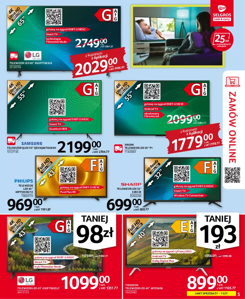 Gazetka promocyjna Selgros - Oferta przemysłowa - ważna 20.10 do 02.11.2022 - strona 5 - produkty: Android TV, Smart tv, Telewizor, Thomson