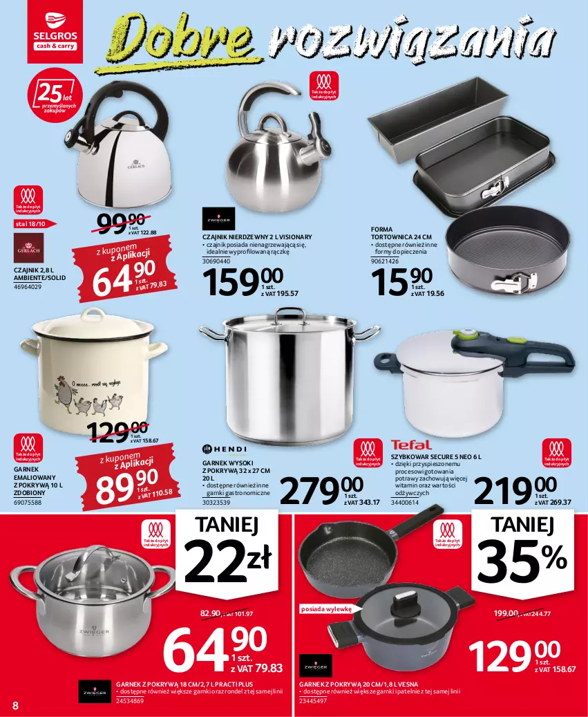 Gazetka promocyjna Selgros - Oferta przemysłowa - ważna 20.10 do 02.11.2022 - strona 8 - produkty: Czajnik, Garnek, Garnek z pokrywą, Piec, Rondel, Sok, Szybkowar, Tortownica