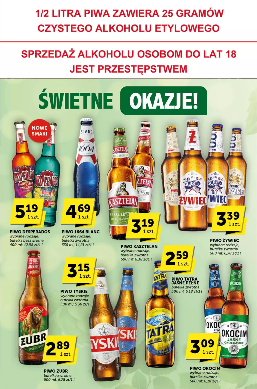 Gazetka promocyjna ABC - ważna 18.04 do 30.04.2024 - strona 27 - produkty: Desperados, Gra, Kasztelan, Koc, Okocim, Piwa, Piwo, Tatra, Tyskie