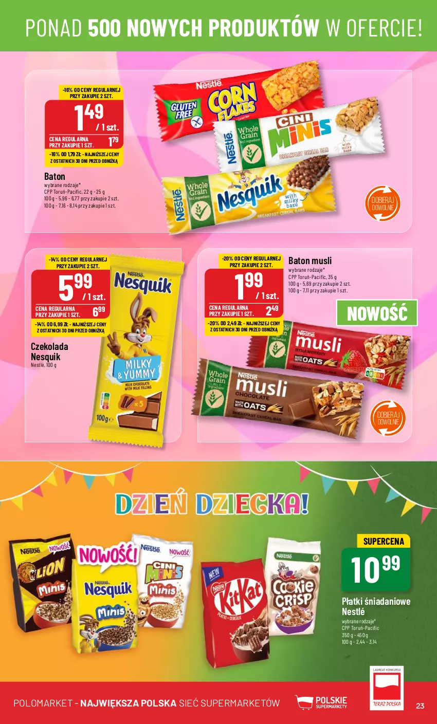 Gazetka promocyjna PoloMarket - Gazetka pomocyjna - ważna 29.05 do 04.06.2024 - strona 23 - produkty: Baton, Cif, Czekolada, Danio, Mus, Nesquik, Nestlé