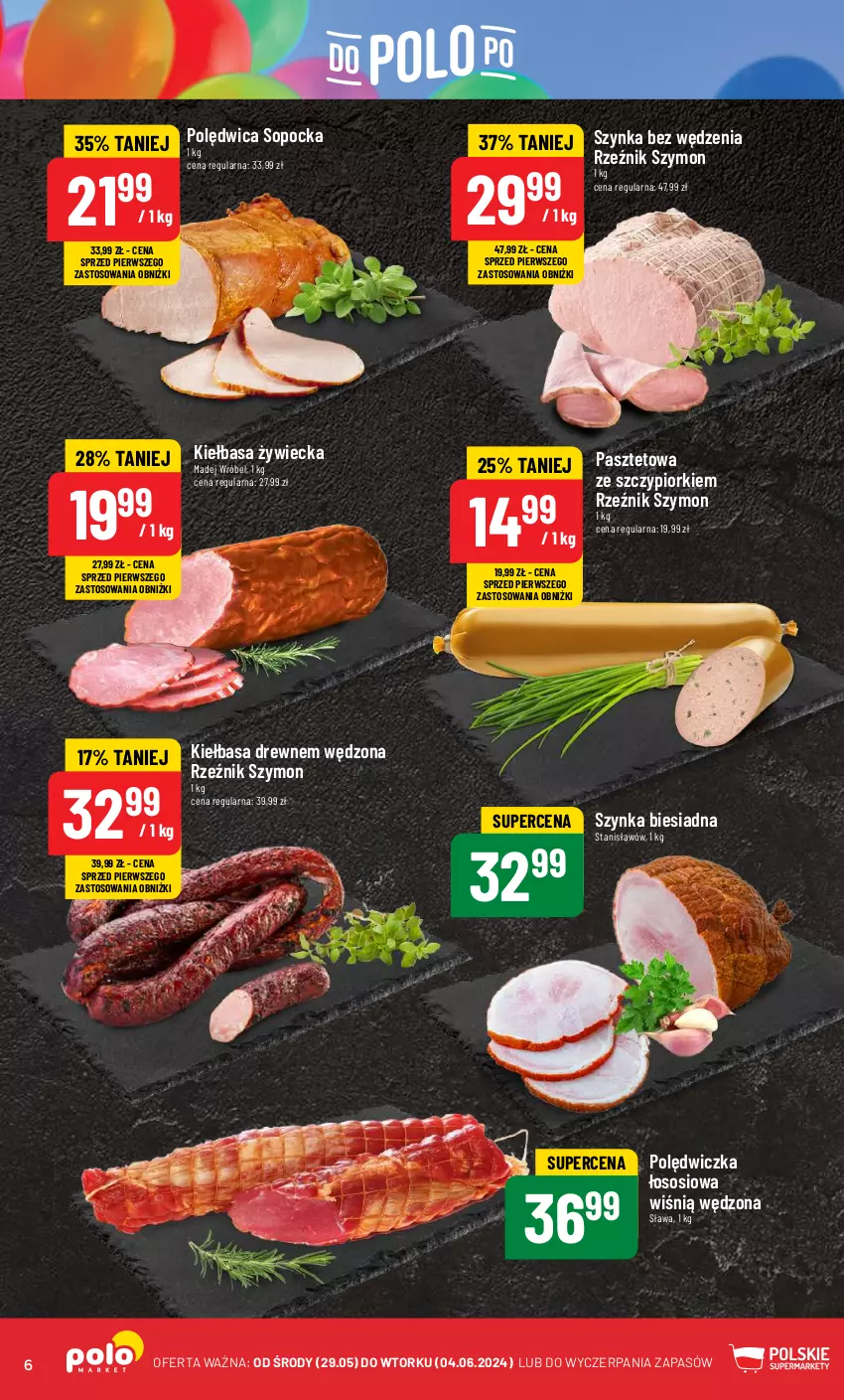 Gazetka promocyjna PoloMarket - Gazetka pomocyjna - ważna 29.05 do 04.06.2024 - strona 6 - produkty: Kiełbasa, Madej Wróbel, Pasztet, Polędwica, Sos, Szynka