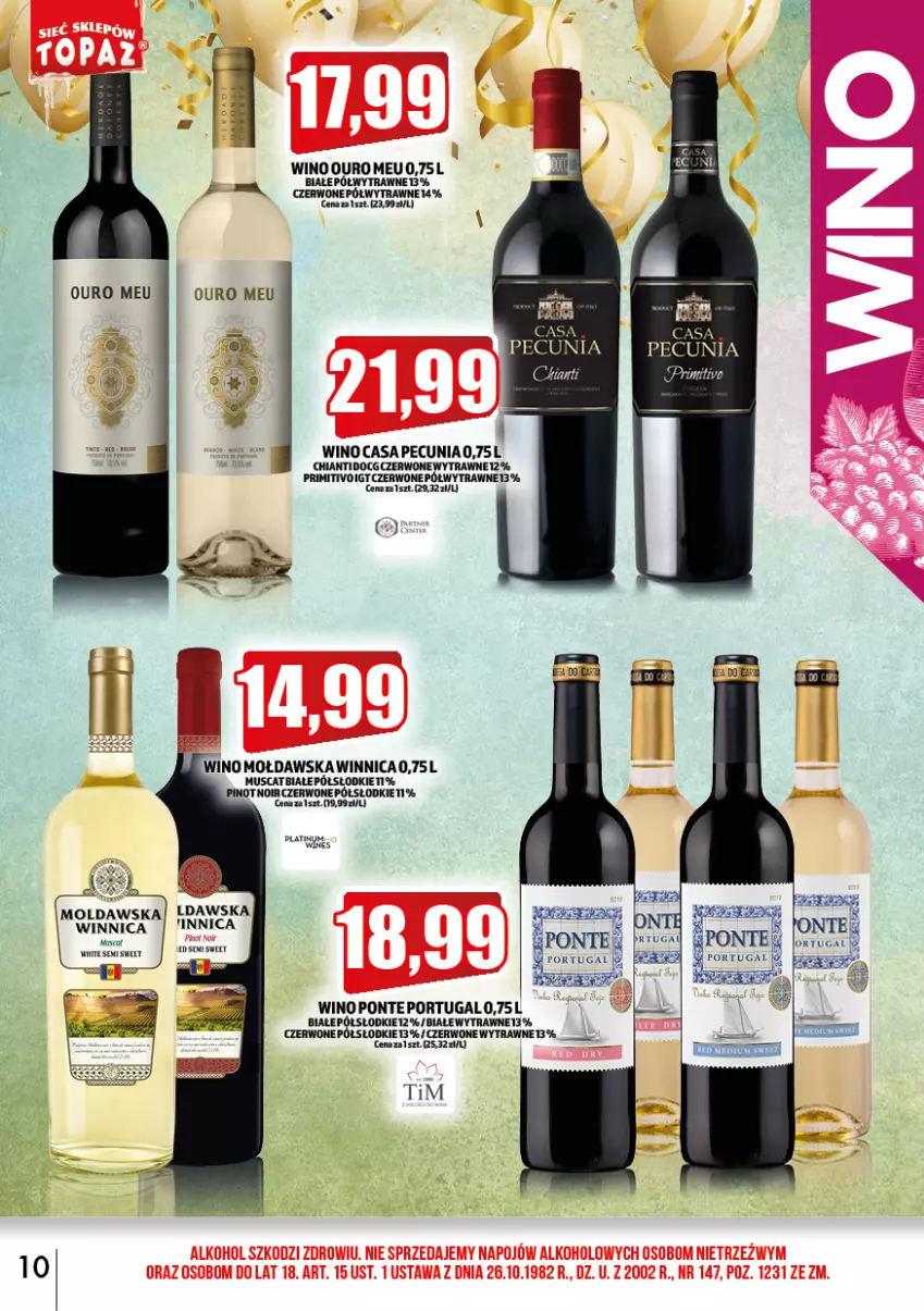 Gazetka promocyjna Topaz - Gazetka - ważna 02.01 do 31.01.2023 - strona 10 - produkty: Chia, Chianti, Mus, Por, Sos, Wino