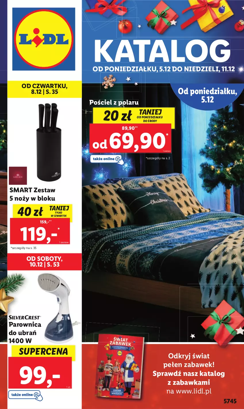 Gazetka promocyjna Lidl - GAZETKA - ważna 05.12 do 11.12.2022 - strona 1 - produkty: Noż, Parownica, Pościel, Zabawka