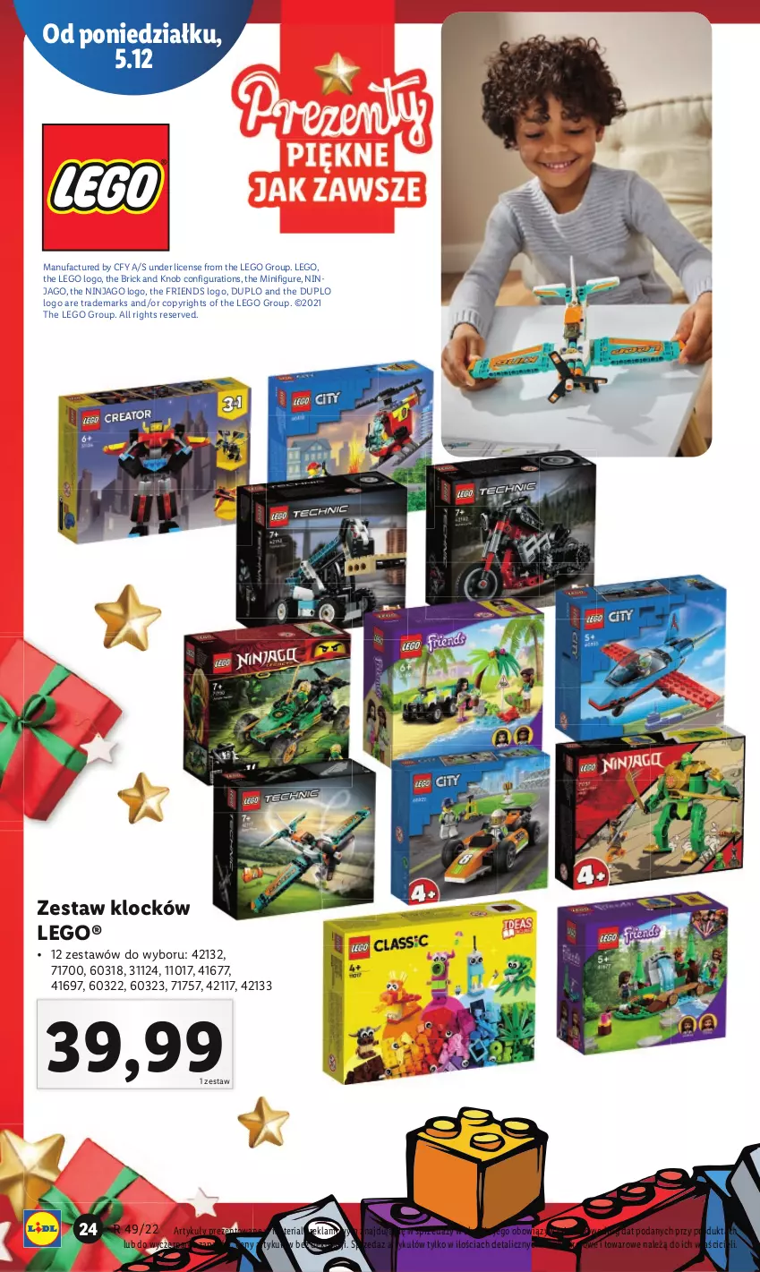 Gazetka promocyjna Lidl - GAZETKA - ważna 05.12 do 11.12.2022 - strona 24 - produkty: Fa, LEGO, Ser