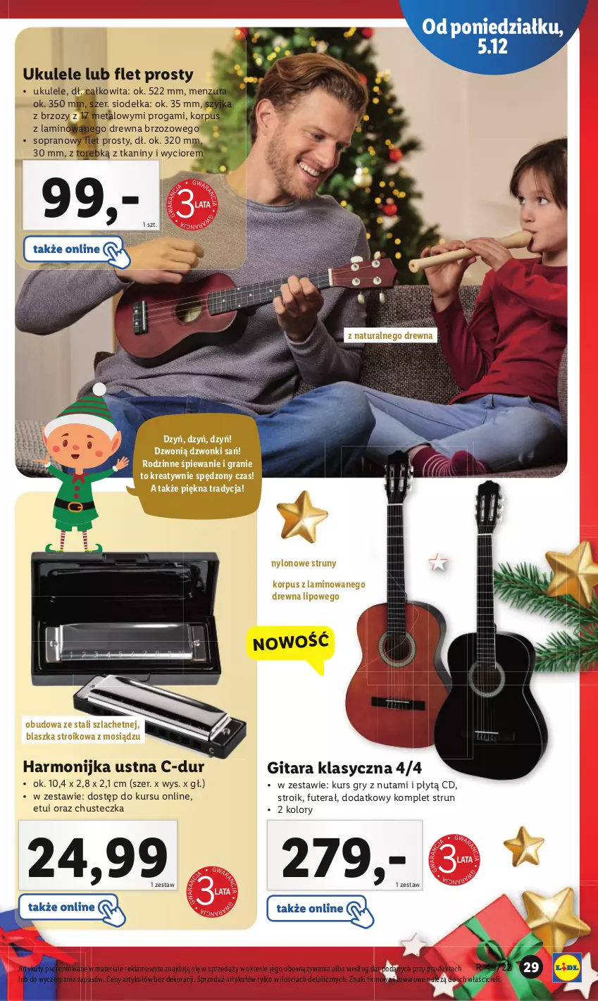 Gazetka promocyjna Lidl - GAZETKA - ważna 05.12 do 11.12.2022 - strona 29 - produkty: Gitara, Gra, Gry, Harmonijka, Tera, Ukulele