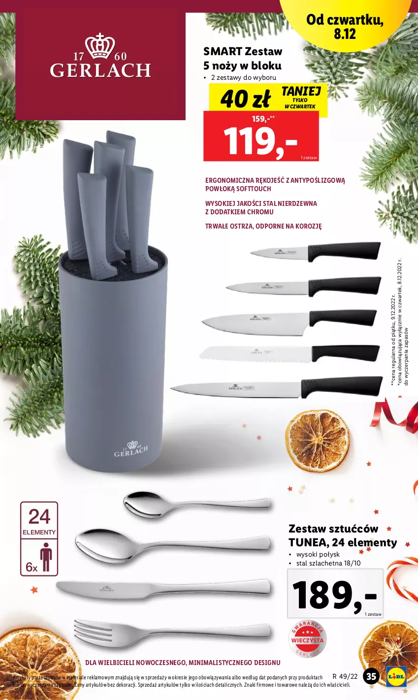 Gazetka promocyjna Lidl - GAZETKA - ważna 05.12 do 11.12.2022 - strona 37 - produkty: BIC, Noż, Por, Sok, Zestaw sztućców